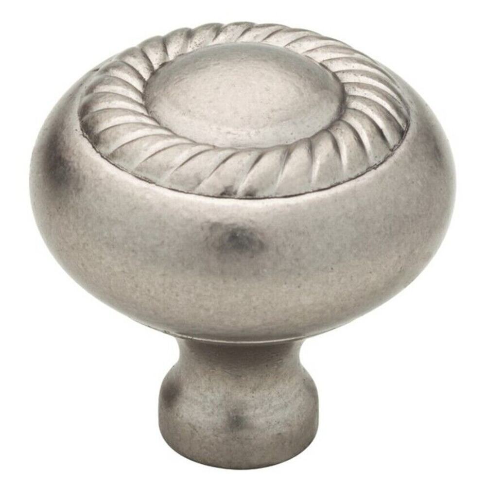 Brainerd Roped 1 1/4 in Vintage Nickel Round Traditional Cabinet Knobs Lot of 10